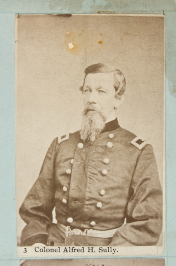 Black and white photograph of General Alfred H. Sully (here as a colonel, c. 1862) commanded the Northwest Indian Expeditions of 1864 and 1865.