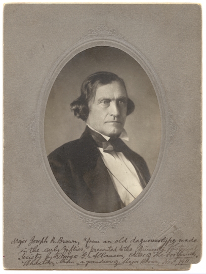 Black and white photograph of Joseph Renshaw Brown, c.1863. Photograph by Hirsch Brothers.
