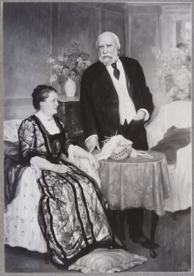 Black and white photograph of James J. Hill and Mary T. Hill, c.1915.