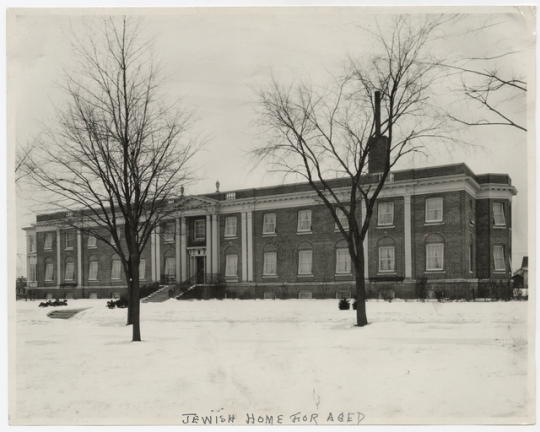 Black and white photograph of the exterior of the Jewish Home for the Aged in St. Paul, c.1925.