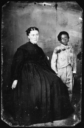 Photograph of Julia B. Nelson with a pupil c.1865.