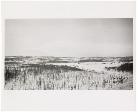 Black and white photograph of view from Mesabi Range, c.1916.