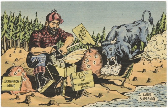 Paul Bunyan and the Iron Range postcard