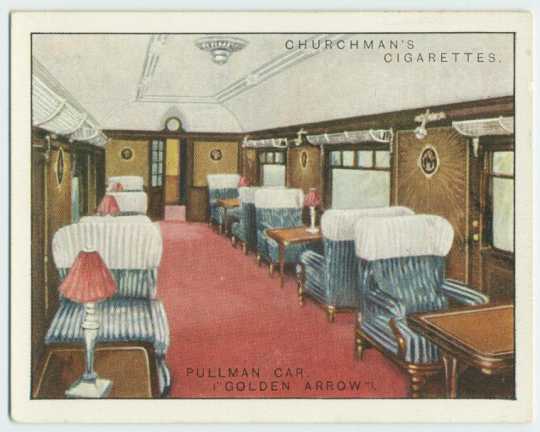 Color Cigarette card of the Pullman Golden Express, c.1915. Courtesy New York Public Library.