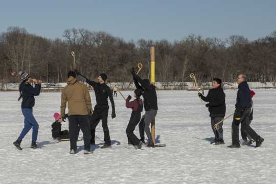 Community lacrosse game at Lake Harriet