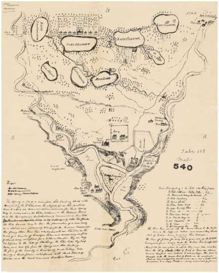 Hand-drawn map of Fort Snelling area