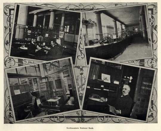 Views of the interior of Northwest National Bank