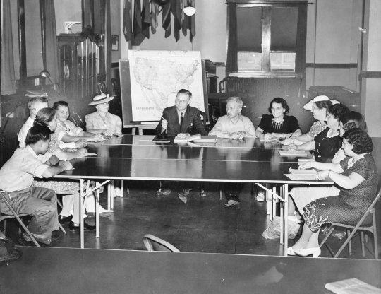 Citizenship class at the YWCA location of the International Institute, 1940