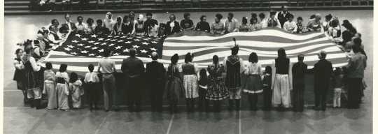 American flag presentation at the 1964 Festival of Nations