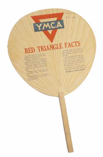 Color image of YMCA paper fan, 1918.