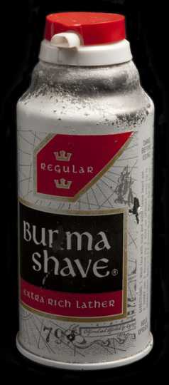 Aerosol can of Burma-Shave shaving cream