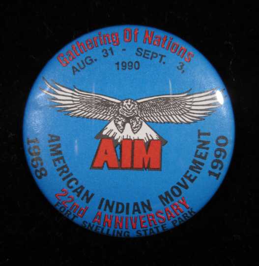 American Indian Movement button
