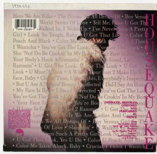 Color image of Album Sleeve (back), Paisley Park Records
