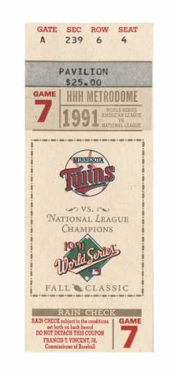 1991 World Series ticket