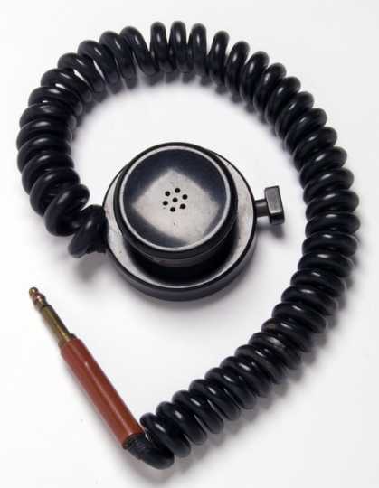 Color image of a radio microphone used by Northwest Airlines personnel, c.1950.