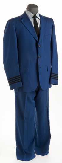Color image of a Northwest Airlines employee uniform made by F. Veskrno Hamilton, Cincinnati, OH, c.1965.