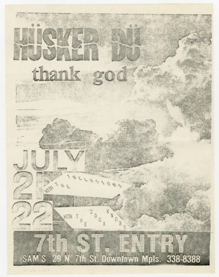 Handbill for Hüsker Dü concert