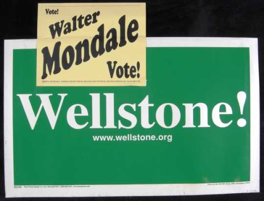 Yard sign created to support Paul Wellstone’s U.S. Senate campaign in 2002.