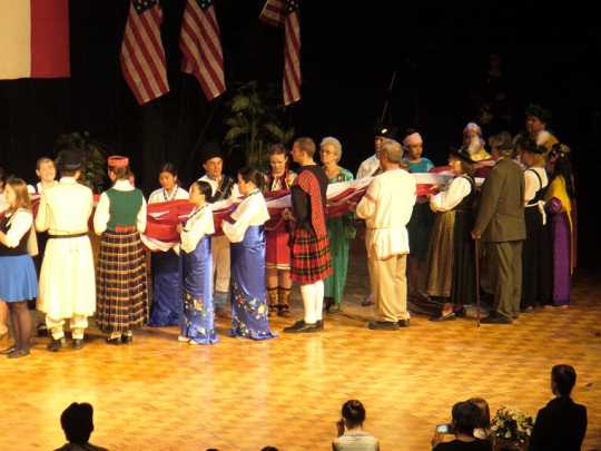 American flag ceremony