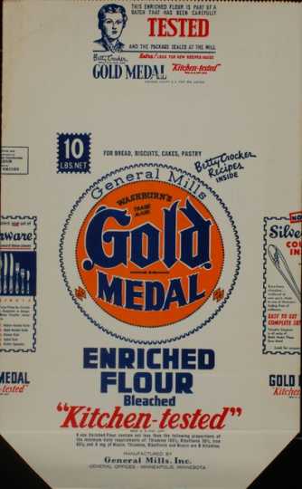 Color image of a Gold Medal Flour Bag, c.1930s. 