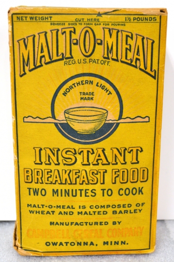 Malt-O-Meal box, ca. 1925. Used with the permission of Northfield Historical Society.