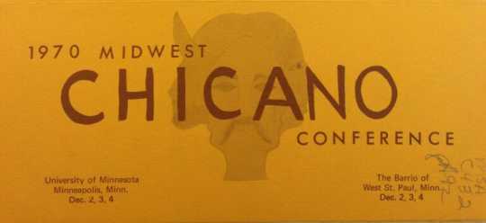 Scan of a detail of detail of a flyer advertising the 1970 Chicano Midwest Conference
