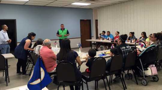 Color image of MCLA staff visit Willmar, Minnesota, for a listening session with residents, June 6, 2017. Used with the permission of the Minnesota Council on Latino Affairs. 