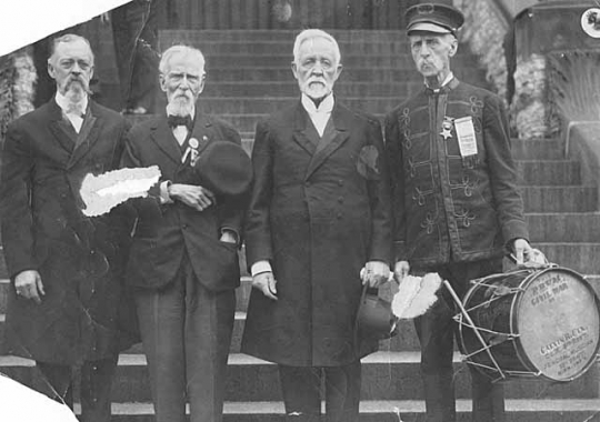 L to R: W. H. Adams, Adam Marty, Reverend W.C. Rice(?), C.P. Fix