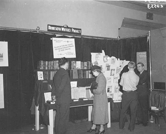 Minnesota Writers Project display booth, Minneapolis Auditorium.