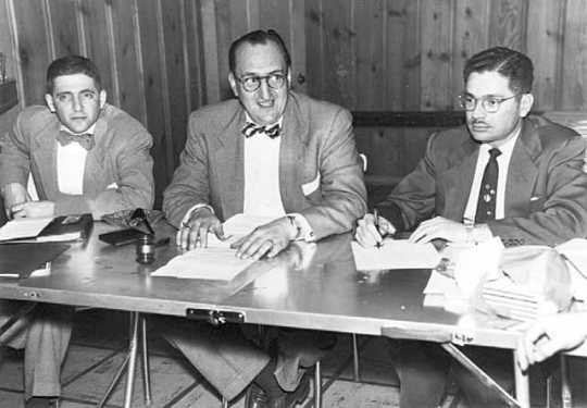 Black and white photograph of Men's board, Adath Jeshurun Congregation, Minneapolis, c.1950.