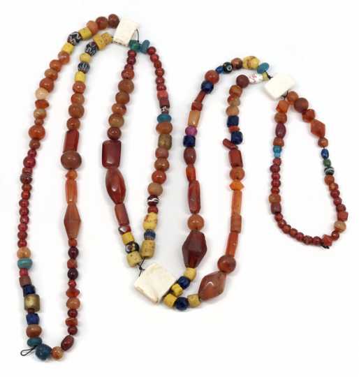 Dakota glass, clay, and agate beads