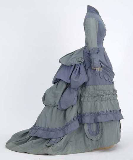 Gown with bustle and train
