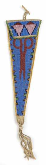 Color image of a beaded Dakota case, c.1900. From the Cheyenne Indian Reservation; probably made as a tourist souvenir.
