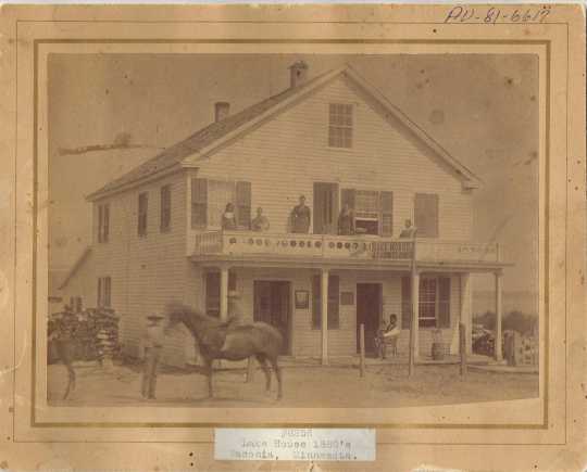 Black and whitep photograph of the Lake House Hotel, c.1880. 