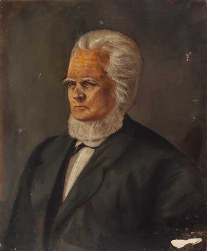 Oil on canvas color painting of Rev. Alfred Brunson c.1830.