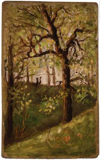 Anton Gág's "Woods with Two Girls in Distance" ca. 1890