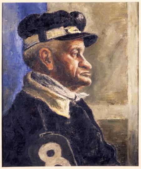 Color image of Dirt Track Specialist oil painting by George Morrison, 1940.