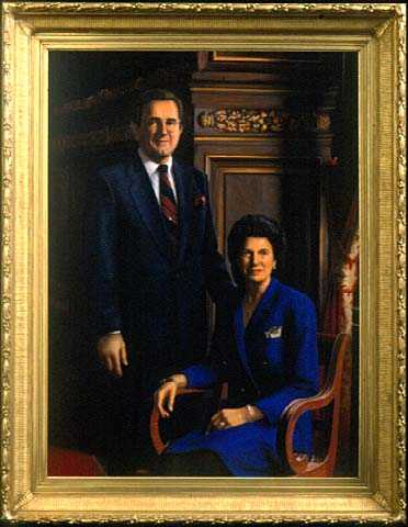 Oil on canvas portrait of Governor Rudy Perpich and First Lady Lola Perpich, painted in 2000 by Mark Balma.