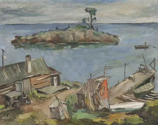 "Beaver Bay," oil-on-canvas painting by Elof Wedin, 1948.