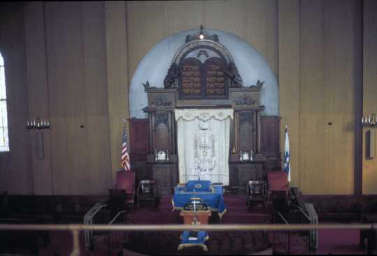 Color photograph of the interior of Adas Israel Congregation in Duluth. Photograph by Phillip Prowse c.2010.
