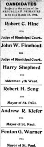 Advertisement showing Harry Shepherd as a candidate for Fourth Ward alderman, 1902. From The Appeal, January 18, 1902.