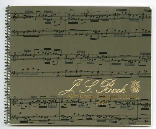 Scan of the cover of a 1985 calendar commemorating the 300th birthday of J. S. Bach