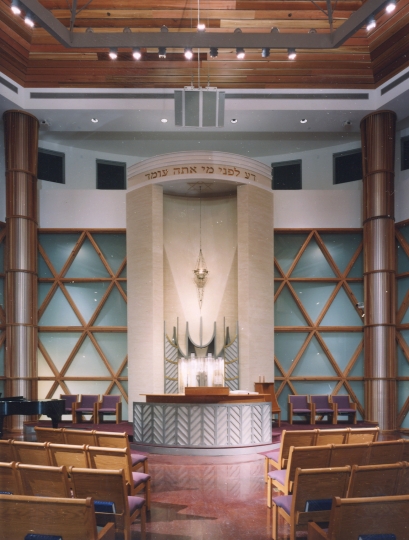 Color photograph of the interior of Bet Shalom Congregation in Minnetonka. Photographed by Phillip Prowse c.2010.