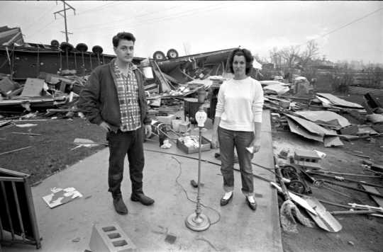 Charles and Carol Ann Hutfles after the Fridley tornado