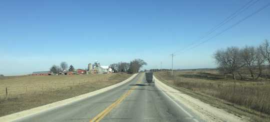 Amish Buggy Traveling Through the Harmony Countryside