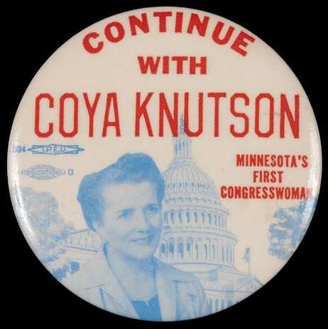 Photograph of a Knutson campaign button