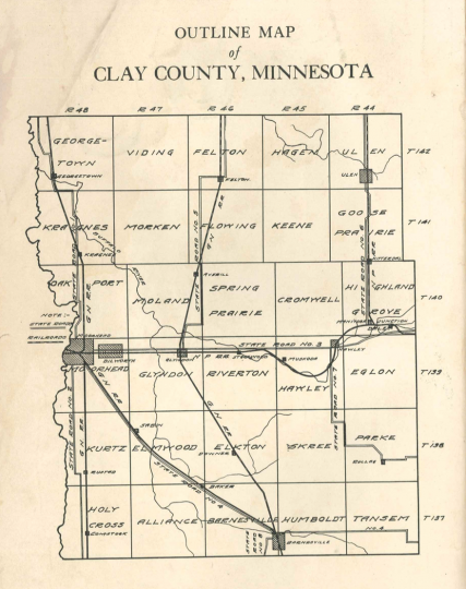 Map of Clay County