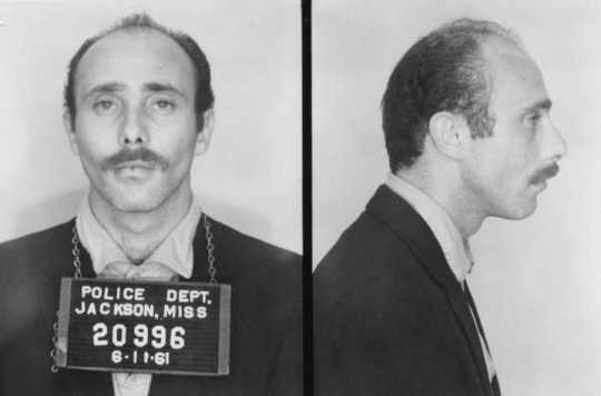 Freedom Rider Marvin Davidoff photographed after his arrest by the Jackson Police Department in Jackson, Mississippi on July 11, 1961.