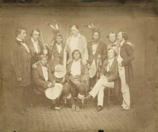 Black and white photograph of Treaty Delegation, 1858. 