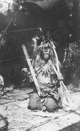 Black and white photograph of Ho-Chunk leader, Winneshiek II, likely at Fort Snelling, 1863